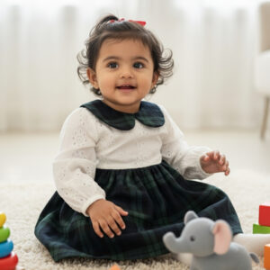 White Hakoba green tartan