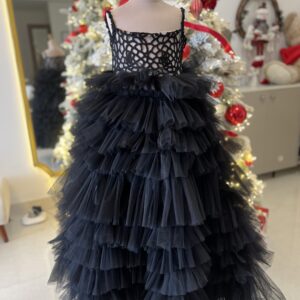 Black cutwork gown